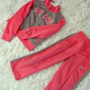 Pink and Gray Nike Sweatsuit